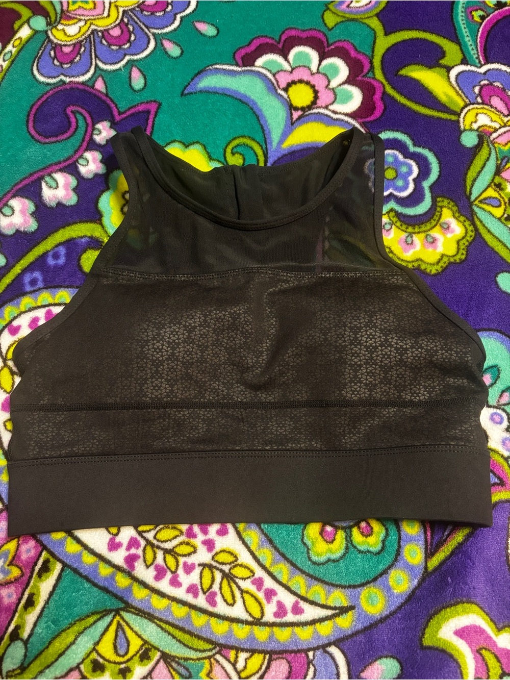 Zyia Black High-Neck Sports Bra Size Medium